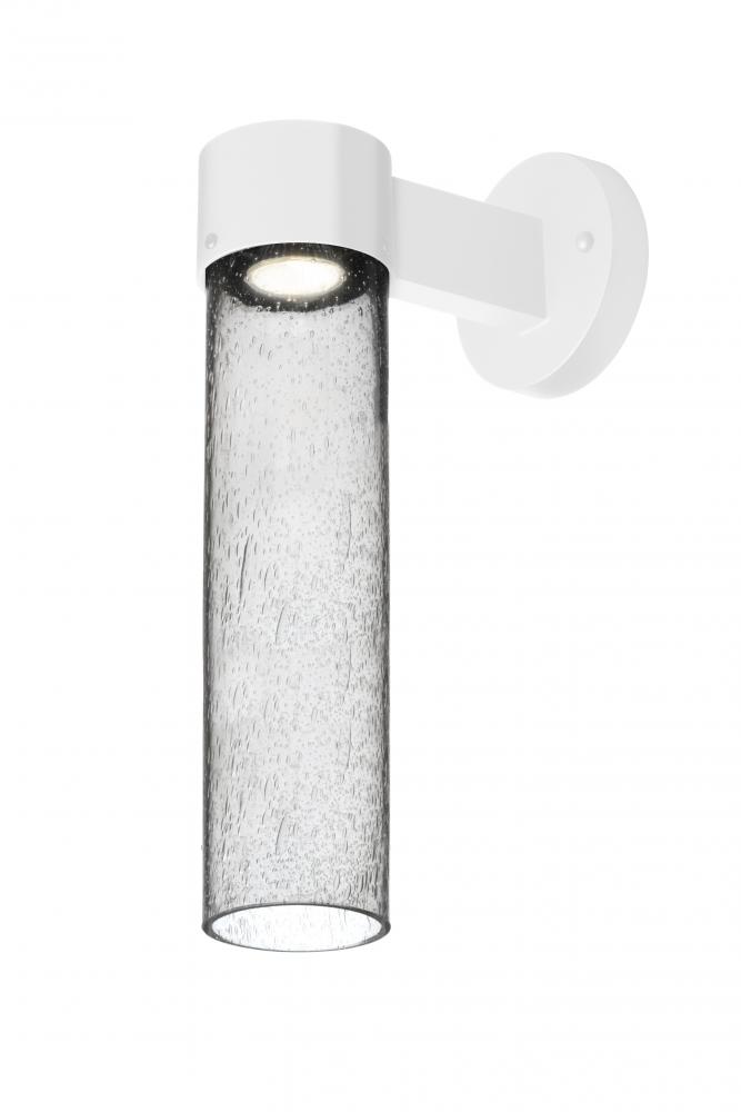 Besa, Juni 16 Outdoor Sconce, Clear Bubble, White Finish, 1x4W LED