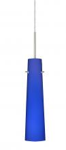 Besa Lighting 1BC-5674CM-SN - Besa Camino Pendant Satin Nickel Cobalt Blue Matte 1x40W Halogen