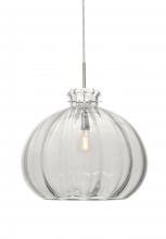 Besa Lighting 1JC-464588-EDIL-SN - Besa Pendant Pinta 12 Clear Satin Nickel 1x8W LED Filament