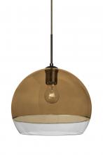 Besa Lighting 1JC-ALLY12AM-BR - Besa, Ally 12 Cord Pendant, Amber/Clear, Bronze Finish, 1x60W Medium Base