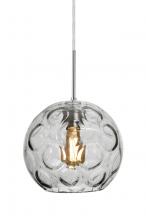 Besa Lighting 1JC-BOMYCL-EDIL-SN - Besa Bombay Cord Pendant, Clear, Satin Nickel Finish, 1x8W LED Filament