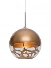 Besa Lighting 1JC-ROCKYCP-LED-SN - Besa, Rocky Cord Pendant, Copper, Satin Nickel Finish, 1x9W LED