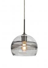 Besa Lighting 1JC-SPIR8SC-EDIL-BR - Besa Spirit 8 Pendant, Smoke/Clear, Bronze Finish, 1x8W LED Filament