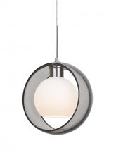 Besa Lighting 1JT-MANASM-LED-SN - Besa Mana Pendant, Smoke/Opal, Satin Nickel Finish, 1x9W LED