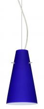 Besa Lighting 1KX-4124CM-SN - Besa Cierro Cable Pendant Cobalt Blue Matte Satin Nickel 1x100W Medium Base