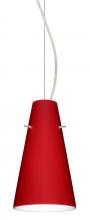 Besa Lighting 1KX-4124RM-SN - Besa Cierro Cable Pendant Ruby Matte Satin Nickel 1x100W Medium Base