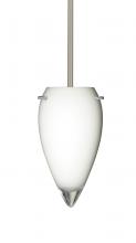 Besa Lighting 1TT-412506-SN - Besa Juli Stem Pendant Satin Nickel Opal Glossy 1x100W Medium Base