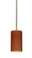 Besa Lighting 1TT-4404CH-MED-SN - Besa Stem Stilo 7 Pendant Satin Nickel Cherry 1x40W B10 Med