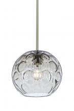 Besa Lighting 1TT-BOMYCL-SN - Besa Bombay Cord Pendant, Clear, Satin Nickel Finish, 1x60W Medium Base