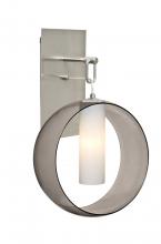 Besa Lighting 1WP-PLATOSM-LED-SN - Besa, Plato Wall Pendant, Smoke/Opal, Satin Nickel Finish, 1x5W LED