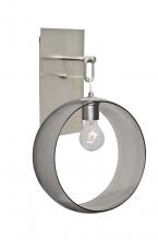 Besa Lighting 1WP-PLATOSM-SN-NI - Besa, Plato Wall Pendant, Smoke, Satin Nickel Finish, 1x60W Medium Base