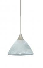 Besa Lighting 1XC-174352-LED-SN - Besa Pendant Domi Satin Nickel Marble 1x6W LED