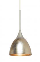 Besa Lighting 1XC-1758GF-LED-SN - Besa Divi Pendant, Gold Foil, Satin Nickel, 1x9W LED