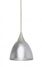 Besa Lighting 1XC-1758SF-LED-SN - Besa Divi Pendant, Silver Foil, Satin Nickel, 1x9W LED