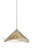 Besa Lighting 1XC-181305-SN - Besa Pendant Hoppi Satin Nickel Mocha/Clear 1x50W Halogen