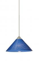 Besa Lighting 1XC-282484-SN - Besa Pendant Kona Satin Nickel Blue Starpoint 1x50W Halogen