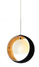 Besa Lighting 1XC-4293GF-LED-SN - Besa Pendant Pogo Satin Nickel Black/Inner Gold 1x5W LED