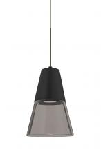 Besa Lighting 1XC-TIMO6BS-LED-BR - Besa, Timo 6 Cord Pendant,Smoke/Black, Bronze Finish, 1x9W LED