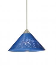 Besa Lighting 1XT-282484-LED-SN - Besa Pendant Kona Satin Nickel Blue Starpoint 1x5W LED