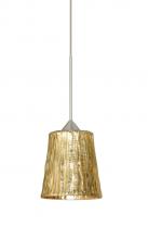 Besa Lighting 1XT-5125GF-LED-SN - Besa Pendant Nico 4 Satin Nickel Stone Gold Foil 1x5W LED