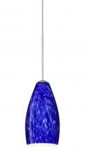 Besa Lighting 1XT-719886-SN - Besa Pendant Karli Satin Nickel Blue Cloud 1x50W Halogen