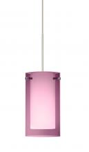 Besa Lighting 1XT-A44007-SN - Besa Pendant Pahu 4 Satin Nickel Transparent Amethyst/Opal 1x35W Halogen