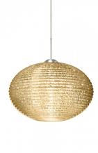 Besa Lighting 1JT-4913GD-LED-SN - Besa Pendant Pape 12 Satin Nickel Gold Glitter 1x9W LED