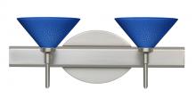 Besa Lighting 2SW-282484-LED-SN - Besa Wall Kona Satin Nickel Blue Starpoint 2x5W LED