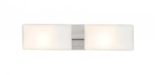 Besa Lighting 2WT-888607-LED-SN - Besa, Lido Vanity, Opal Matte, Satin Nickel Finish, 2x9W LED