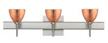 Besa Lighting 3SW-1758CF-SN-SQ - Besa Divi Wall With SQ Canopy 3SW Copper Foil Satin Nickel 3x40W G9