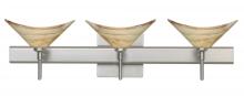 Besa Lighting 3SW-191383-SN-SQ - Besa Wall With SQ Canopy Hoppi Satin Nickel Mocha 3x40W G9