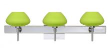 Besa Lighting 3SW-541035-CR-SQ - Besa Wall With SQ Canopy Peri Chrome Chartreuese 3x40W G9