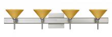 Besa Lighting 4SW-282490-SN-SQ - Besa Wall With SQ Canopy Kona Satin Nickel Mango Starpoint 4x40W G9