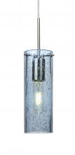 Besa Lighting J-JUNI10BL-SN - Besa, Juni 10 Pendant For Multiport Canopy, Blue Bubble, Satin Nickel, 1x60W Medium B