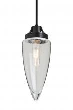 Besa Lighting J-SULUCL-BK - Besa, Sulu Cord Pendant For Multiport Canopy, Clear Bubble, Black Finish, 1x60W Mediu