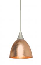 Besa Lighting RXP-1758CF-SN - Besa Divi Pendant, Copper Foil, Satin Nickel, 1x50W Halogen