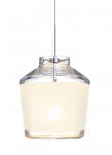 Besa Lighting RXP-PIC6WH-SN - Besa Pendant Pica 6 Satin Nickel White Sand 1x50W Halogen