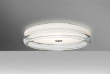 Besa Lighting TOPPER12CLC-HAL - Besa, Topper 12 Ceiling, Opal/Clear,  Finish, 2x40W Halogen