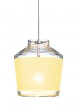 Besa Lighting X-PIC6CR-LED-SN - Besa Pendant For Multiport Canopy Pica 6 Satin Nickel Creme Sand 1x5W LED