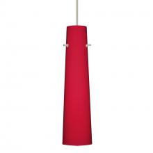 Besa Lighting XP-5674RM-LED-SN-L - Besa Camino Pendant Satin Nickel Ruby Matte 1x50W Halogen, 15Ft. Cord