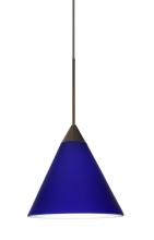 Besa Lighting 1XT-5121CM-BR - Besa Pendant Kani Bronze Cobalt Blue Matte 1x50W Halogen