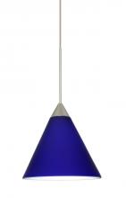 Besa Lighting RXP-5121CM-SN - Besa Pendant Kani Satin Nickel Cobalt Blue Matte 1x50W Halogen