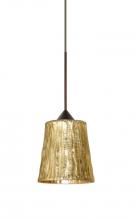 Besa Lighting 1XP-5125GF-BR - Besa Pendant Nico 4 Bronze Stone Gold Foil 1x35W Halogen