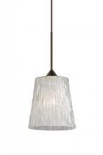 Besa Lighting 1XP-5125GL-BR - Besa Pendant Nico 4 Bronze Stone Glitter 1x35W Halogen