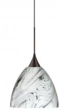 Besa Lighting 1XC-7570MG-LED-BR - BESA PENDANT SASHA BRONZE MARBLE GRIGIO 1X6W LED