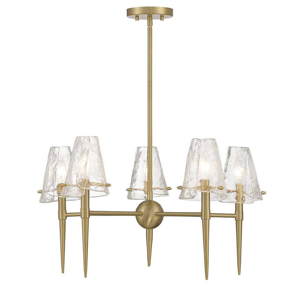 Shellbourne 5-Light Chandelier in Warm Brass