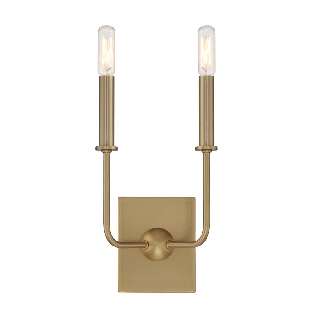 Avondale 2-Light Wall Sconce in Warm Brass