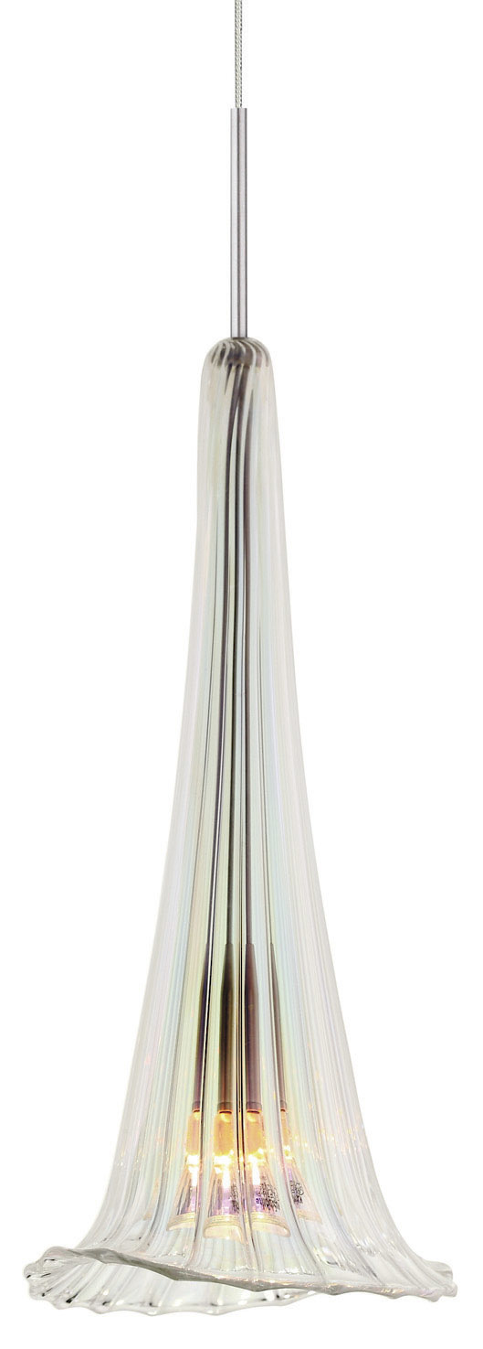 Pendant Calla Lilly Clear Satin Nickel MR11 Halogen 35W Monopoint Canopy