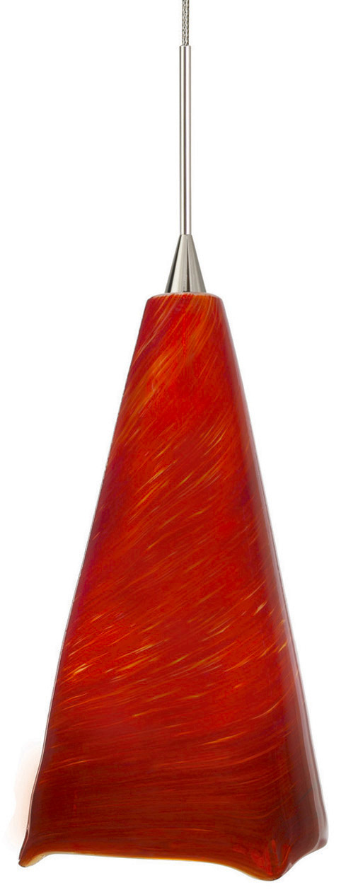 Pendant Swirl Red Satin Nickel GY6.35 Xenon 35W Monopoint Canopy