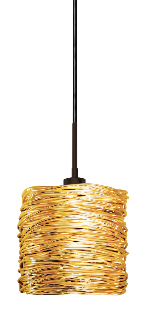 Line Voltage Pendant Coil Short Gold  Polished Nickel LED G9 3.8W Monopoint Canopy